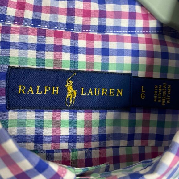 Polo Ralph Lauren Shirt Mens Large Colorful Button Down Plaid Long Sleeve Preppy - Picture 3 of 13